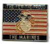 pin 3010 The Few The Proud The Marines w/ American US Flag